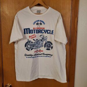 Eighth Avenue Custom Motorcycle Tee Mens XL White